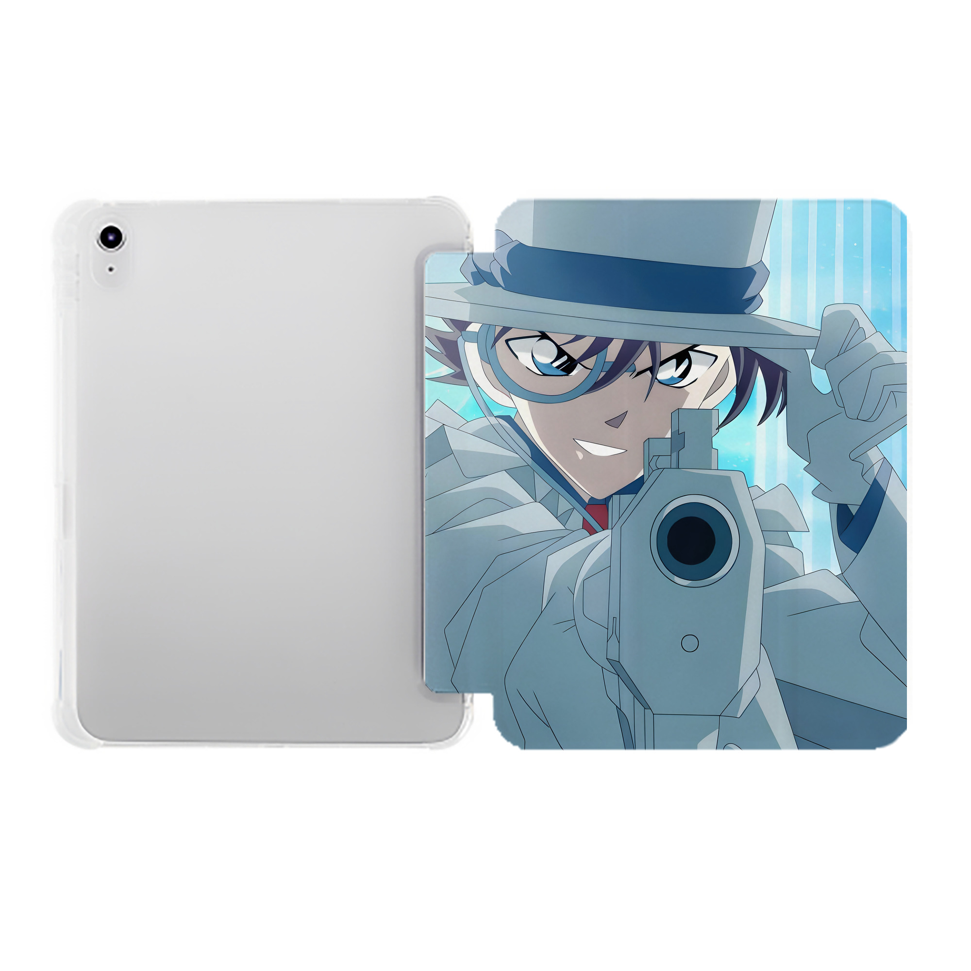 （画像用） 名探偵コナン Detective Conan IPad ケース ペン収納付き 三つ折りスタンド PUレザー×シリコン 対応機種9.5/10.5/10.9インチ